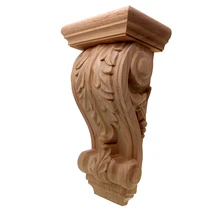 VZLX винтажное растительное дерево резные угловой Аппликация Украшение для рамки шкафа камин двери мебель декоративные деревянные фигурки