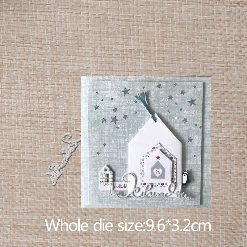 

German Christmas letter Metal Cutting Dies Scrapbook paper Decoration Embossing Paper Card Craft 96*32 mm
