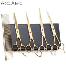 A3002 7 ''Япония сталь AQIABI Профессиональный грумминг ножницы Pet Shop& Home собаки кошки животные ножницы для стрижки волос костюм