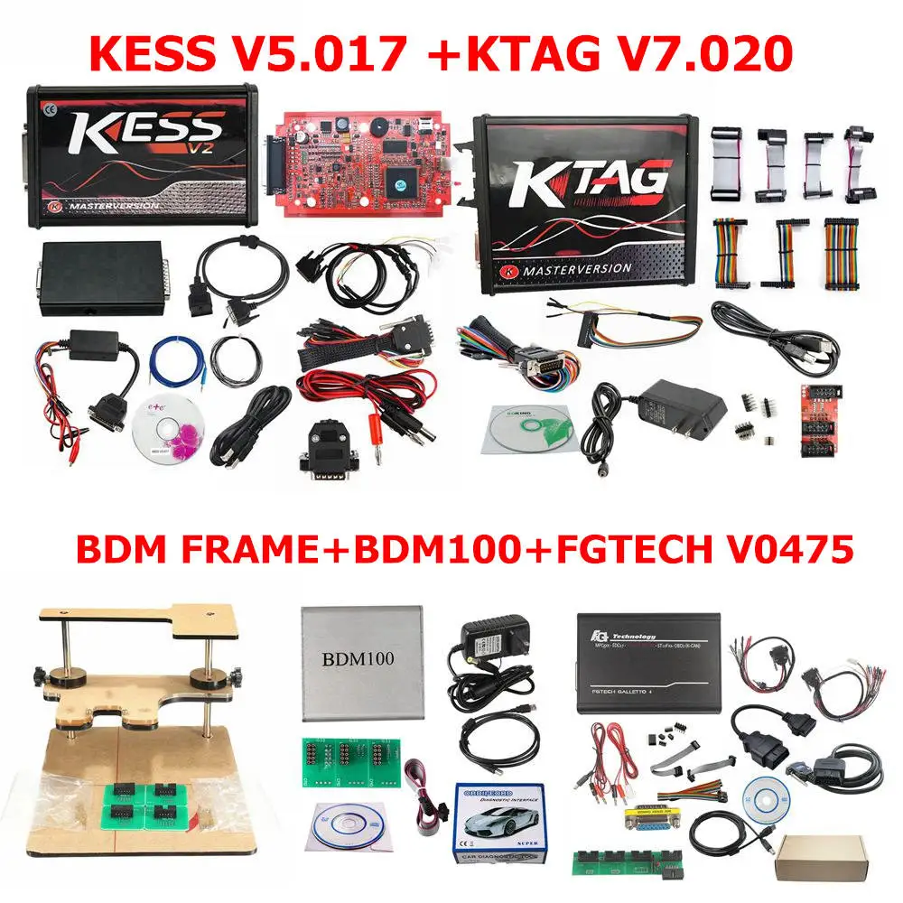 Полный ECU чип тюнинговый инструмент онлайн ЕС красный Kess V2 V5.017 неограниченный KTAGV7.020 FGTECH Galletto 4 V54 V0386/V0475 BDM100 автомобильный Грузовик - Цвет: 2K 0475 BDM BDM100