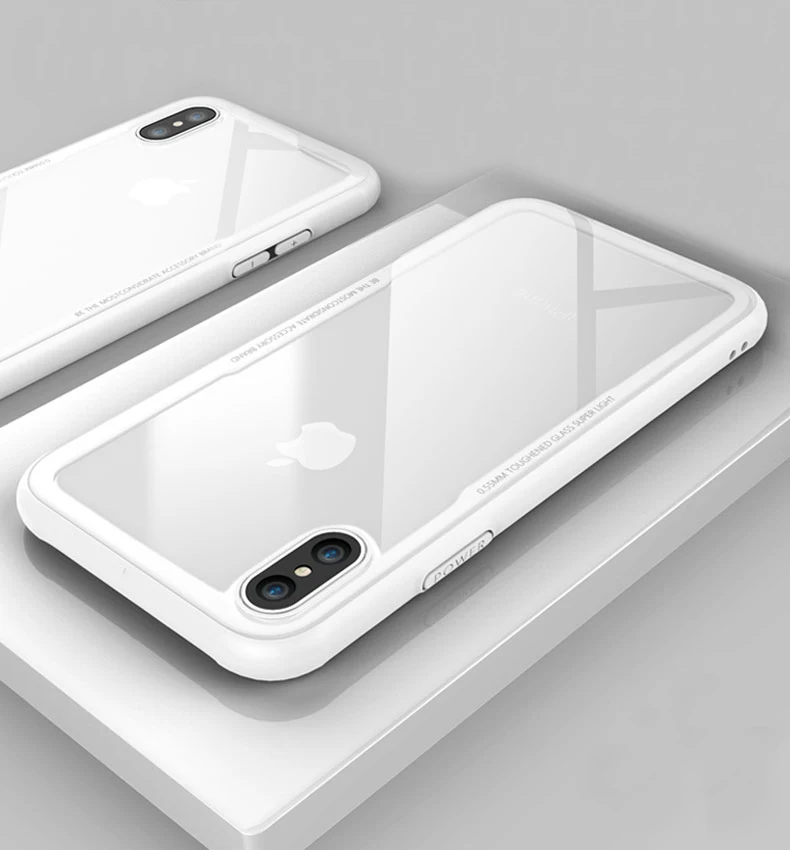 Ultra thin Soft TPU + Transparent 9H Tempered Glass Phone Back Case For iPhone X 8 7 Plus Soft Silicone Rubber Shockproof Cover (13)