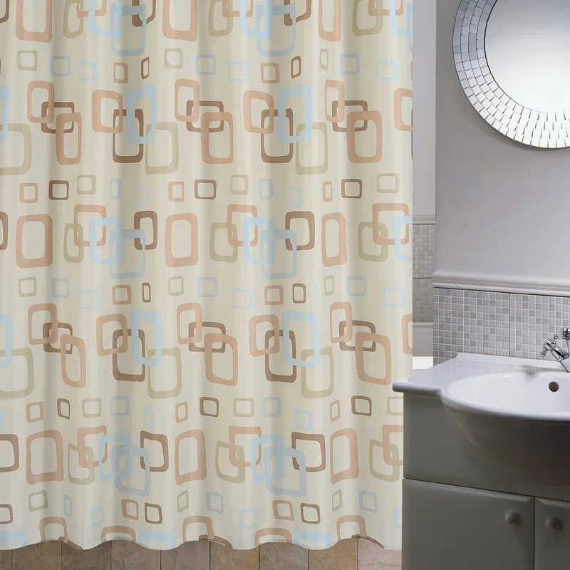 High quality waterproof square polyester cloth curtains pure copper buckle buttonhole spot