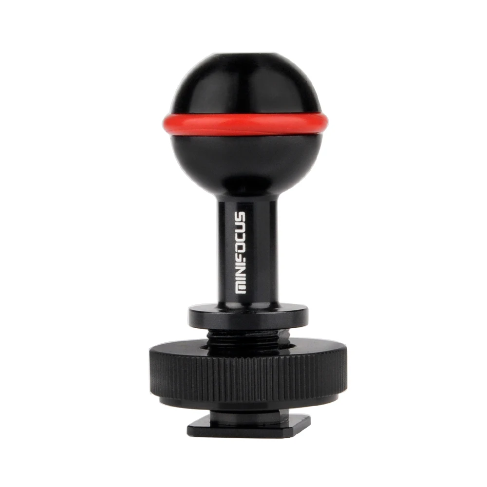 

MINIFOCUS for Diving Cold Shoe 1" Ball Mount Head Base Adapter Connector for Underwater Camera Waterproof Housings Case Video