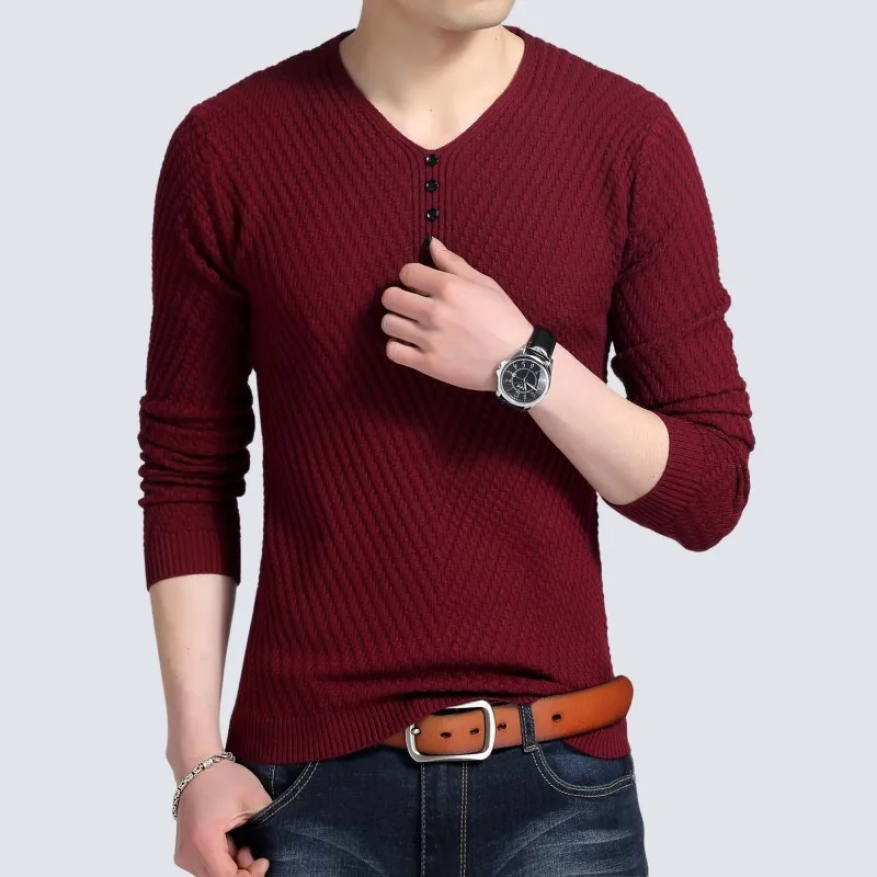 Winter V-Neck Sweater Men Cashmere Pullover Christmas Sweater Mens Knitted Sweaters Pull Homme Jersey Hombre Male Clothes