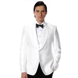Индивидуальный заказ две кнопки воротником Белый дружки Для мужчин костюмы 2017 Жених Смокинги best Для мужчин свадебный костюм (куртка + брюки
