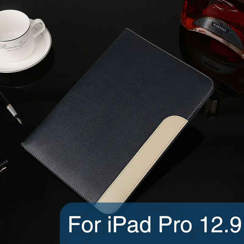 Дюймов для iPad pro 10,5 12,9 дюймов роскошный стенд чехол для IPAD 9,7 Чехол ручной держатель ремень бизнес книга раскладушка Fundas - Цвет: For pro 12.9-03