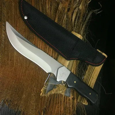 На открытом воздухе Защита корпуса защита от повреждений при аварийно-спасательных прямой нож K82 многофункциональная высокопрочный нож черная деревянная ручка прямой нож - Цвет: baise