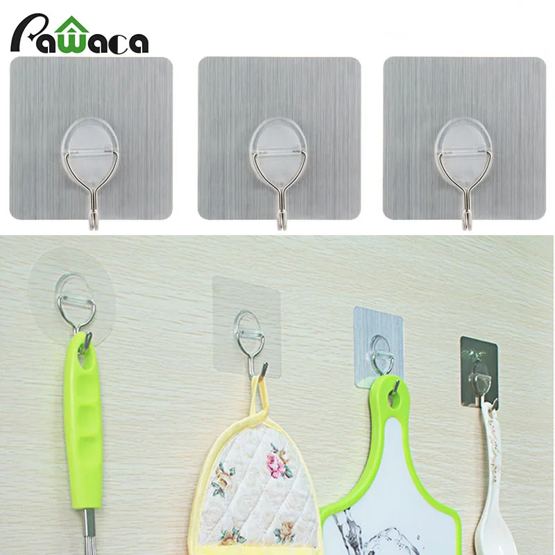 Self Adhesive Hooks Removable Traceless Reusable Magic Sticky Adhesive Hook Heavy Duty Wall