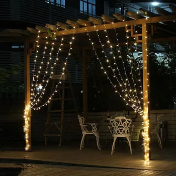 

300 /96 LEDS Icicle Curtain String Lights Waterfall Xmas Party Christmas Fairy String Light for Home Holiday Garden Decoration
