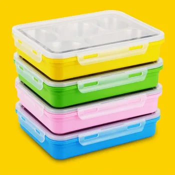 

4 Color 5Grid Sealed 304 Stainless Steel Separates Large Capacity Food Storage Containers Dinnerware Sets