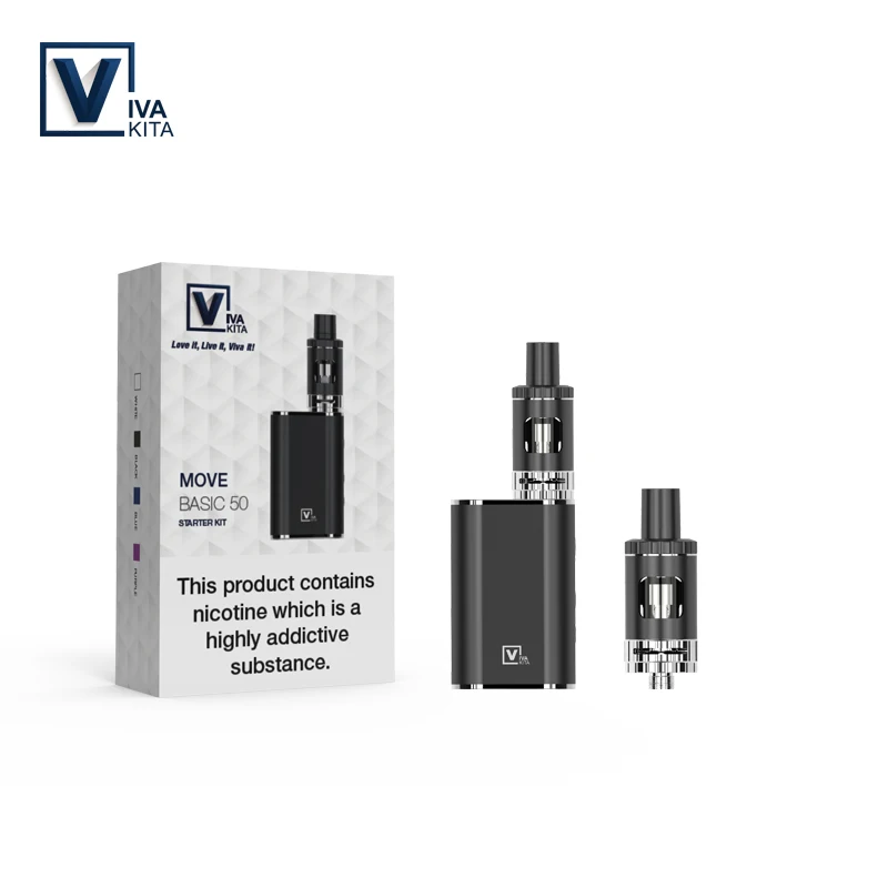 

Electronic Cigarette vaporizer 50W MOVE Basic vapor kit 1100mah built in Battery 2.0ml top filling Atomizer 0.25ohm Kanthal coil