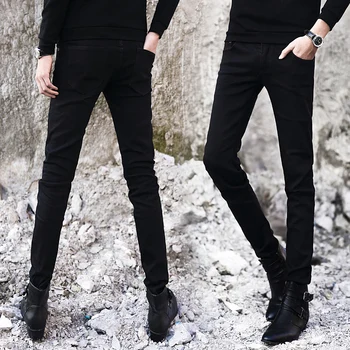 

Autumn stretch jeans men's Korean version of pedicure underpants skinny jeans men 2019