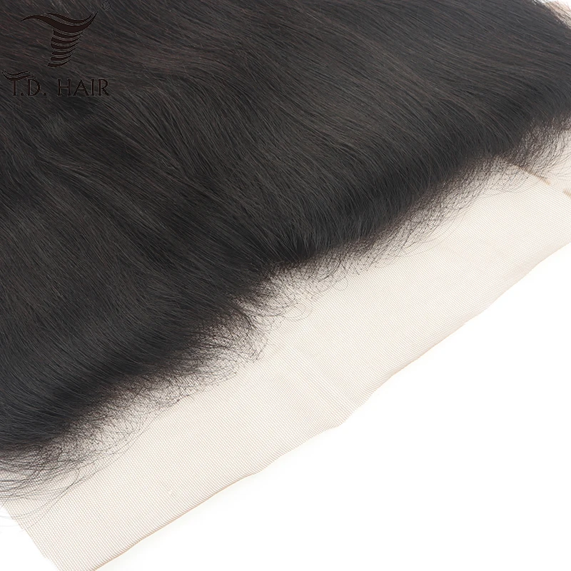 Tdhair перуанские прямые 13x6 часть кружево спереди закрытие для черных женщин remy волос предварительно сорвал человеческих волос