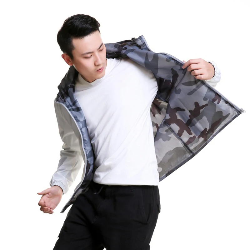 Jacket Sport Coat Outdoor Ridding Fishing Climbing Running Casual Jacket Double-side Portable Waterproof Coat Jacket For Man