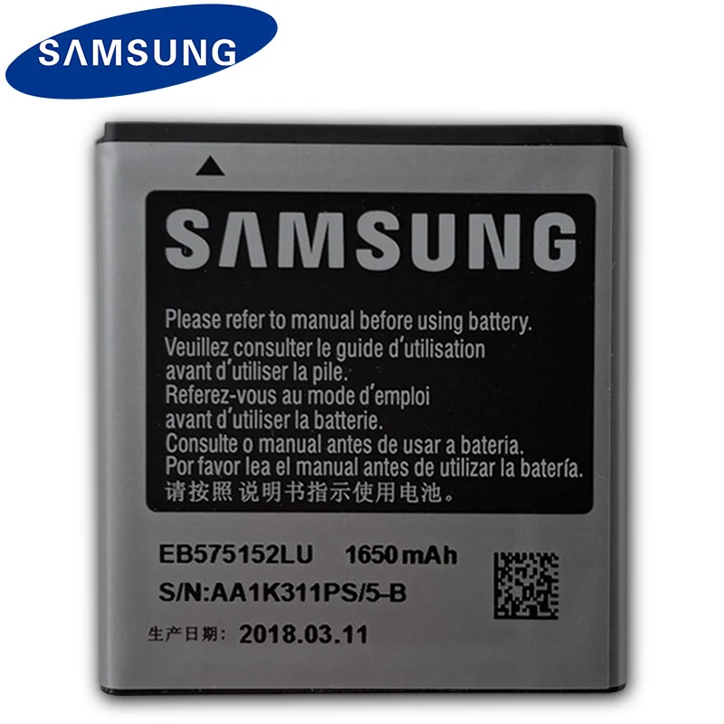 

SAMSUNG EB575152LU Original Phone Battery For Samsung Galaxy S I9000 i9001 I9003 I589 I8250 I919 D710 I779 i9105 1650mAh