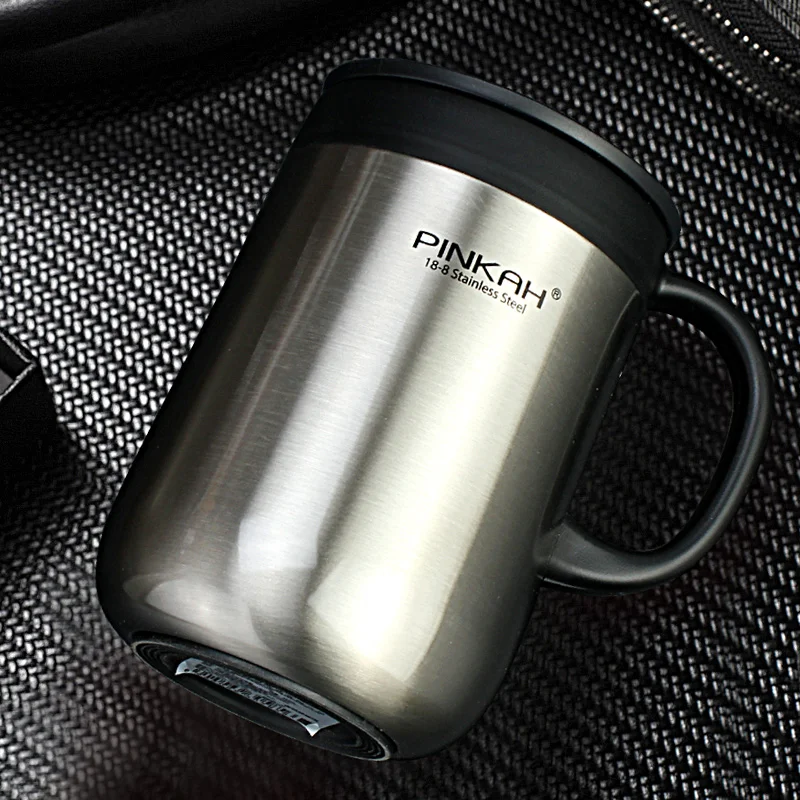 Pinkah 400ML 304 Stainless Steel Thermos Mugs Office Cup With Handle