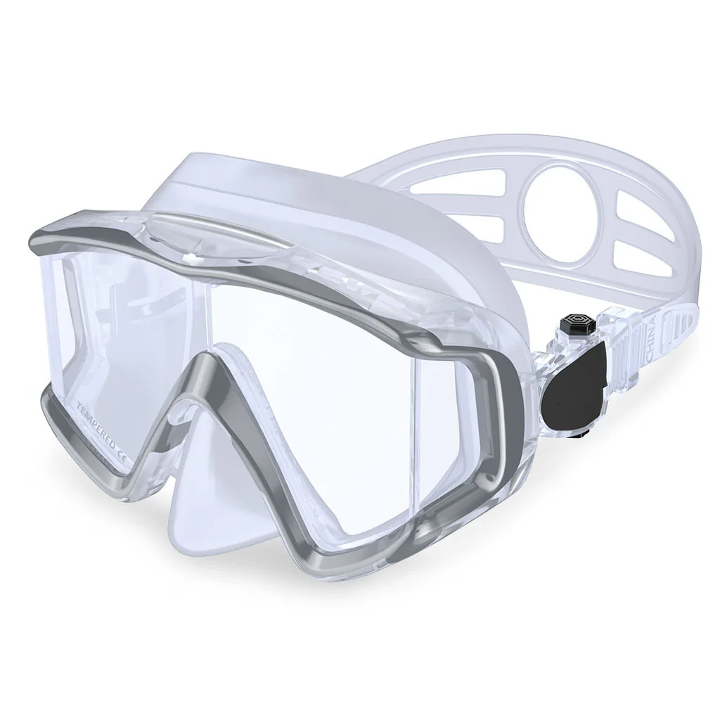 Маска для дайвинга для взрослых, анти-туман, подводное плавание, подводное плавание, регулируемые, анти-утечки, очки для дайвинга, широкий обзор, Свободная маска, подводное снаряжение - Цвет: Белый