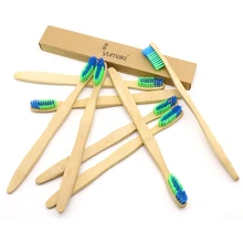 DR. PERFECT 24 шт./лот 2 цвета головка бамбуковая зубная щетка Экологичная деревянная бамбуковая зубная щетка для ухода за полостью рта мягкая щетина