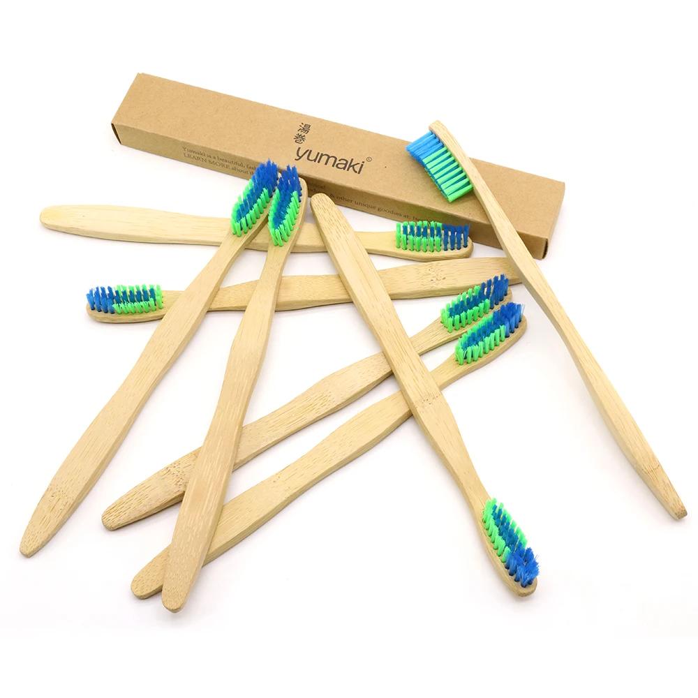 DR.PERFECT 24PCS/lot 2 Colors Head Bamboo Toothbrush Wholesale Eco