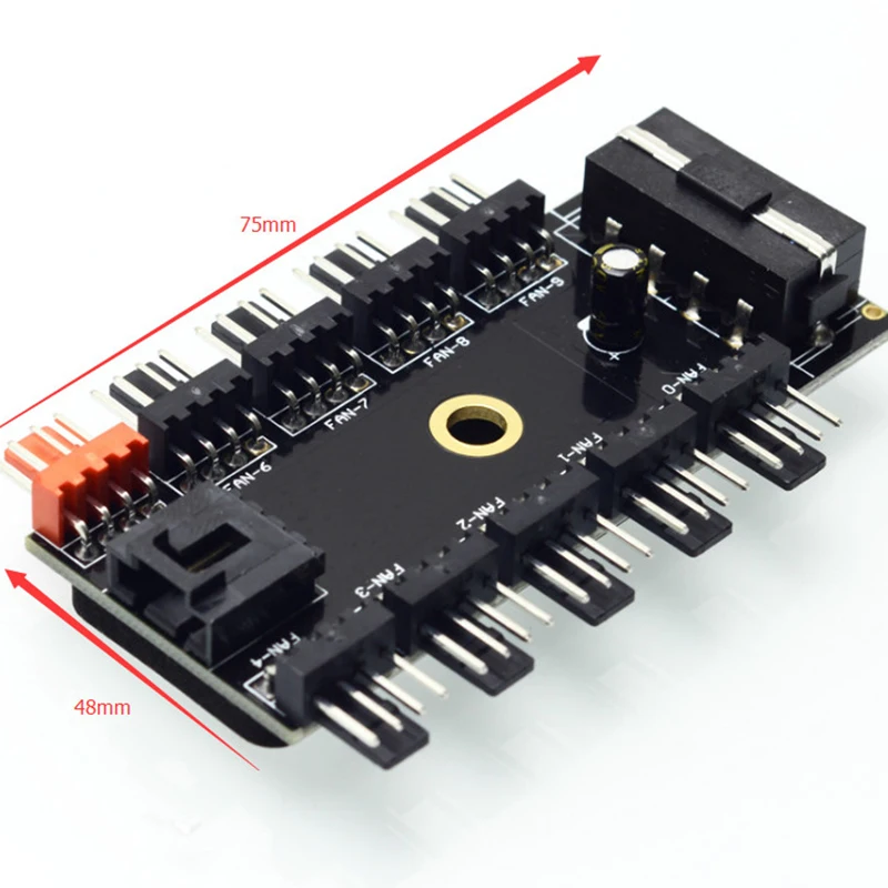 Newest Black PC 1 to 10 4Pin Molex Cooler Cooling Fan Hub Splitter Cable PWM 12V 4Pin Power Supply Adapter For PC Mining