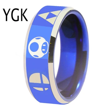 

Free Shipping USA UK Canada Russia Brazil Hot Sales 8MM Metroid/Pokemon/Mario bros/Star/Fox/Zelda Super Smash Bros Tungsten Ring