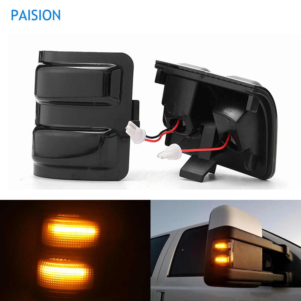

For 2008-2016 Ford F-250 F-350 F-450 F-550 Super Duty Smoked Lens Amber LED Side Mirror Marker Light Turn Signal Parking Lamp
