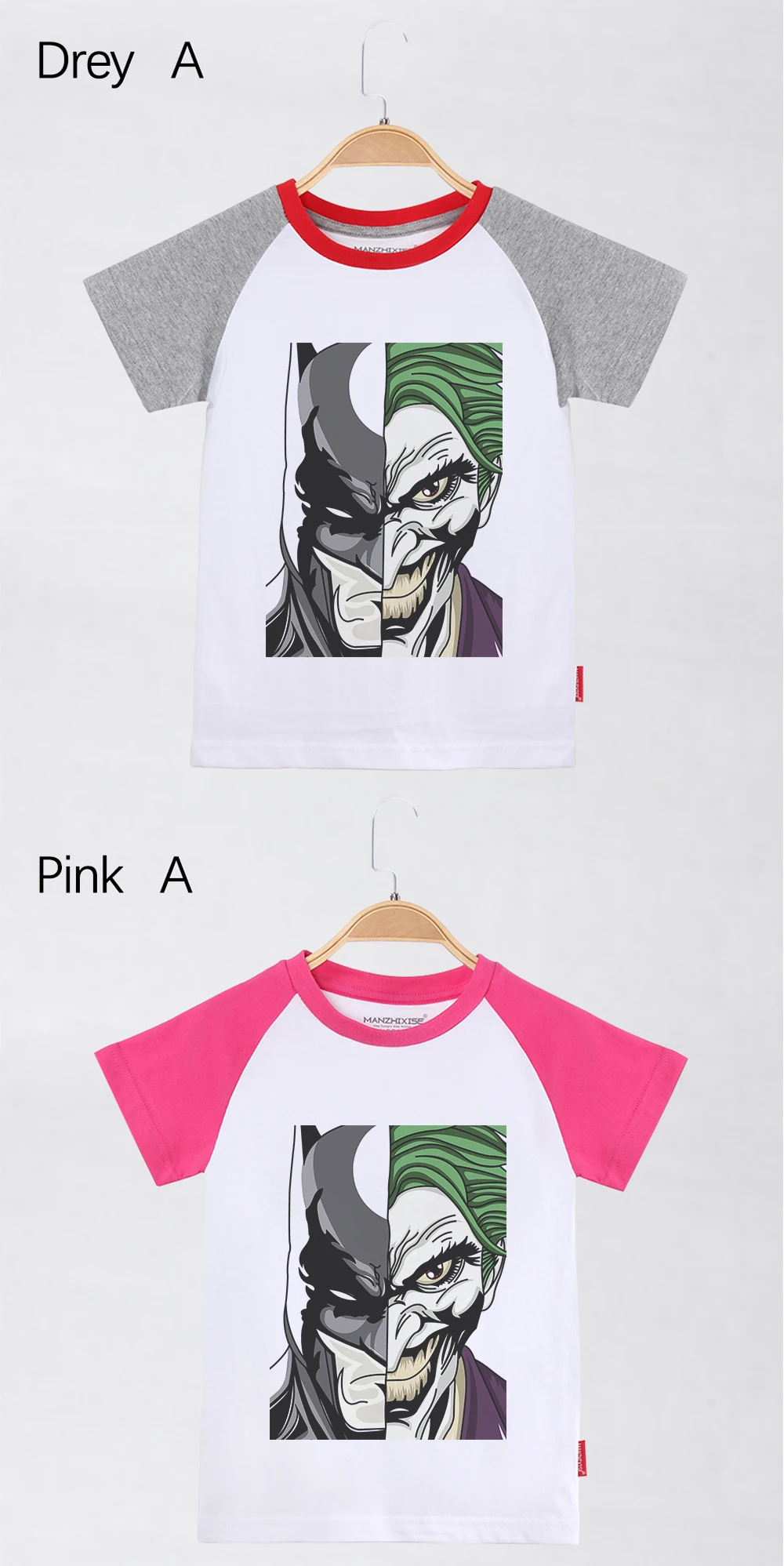 Детская одежда, футболка Джокера, одежда для мальчиков, Харли Квинн, футболки для девочек, топы для детей, рукав реглан, цвет, хлопок, 2019