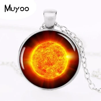 

Space pendant necklace fire sun picture jewelry collares 2015 galaxy necklace planet choker universe neckless for astrophile HZ1