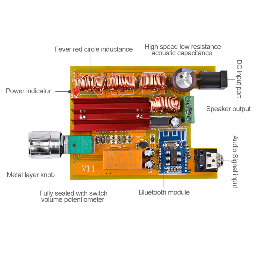 AIYIMA TPA3116 Bluetooth 4 2 аудио усилитель доска HIFI 0 канала TPA3116D2 цифровой Мощность 50 Вт +
