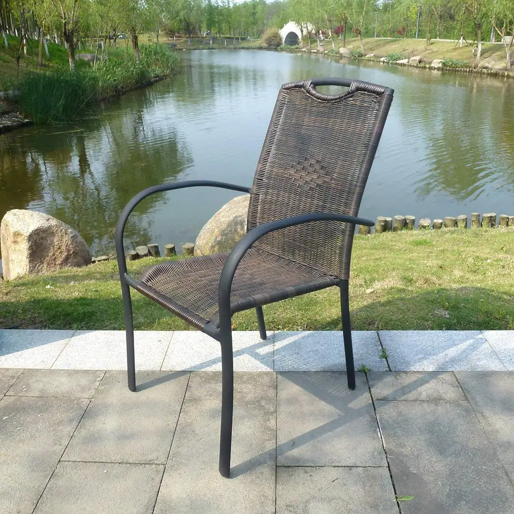 Плетеный стул из алюминиевого сплава, мебель для отдыха на открытом воздухе, стул со столиком для кормления и компьютерный стул, чтобы обсудить стул - Цвет: style 4