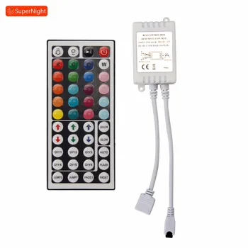 

RGB LED Controller Dimmer DC12V 24V 16 Colors Adjust Brightness 44 Keys Wireless IR Remote Controller for RGB LED Strip Lights