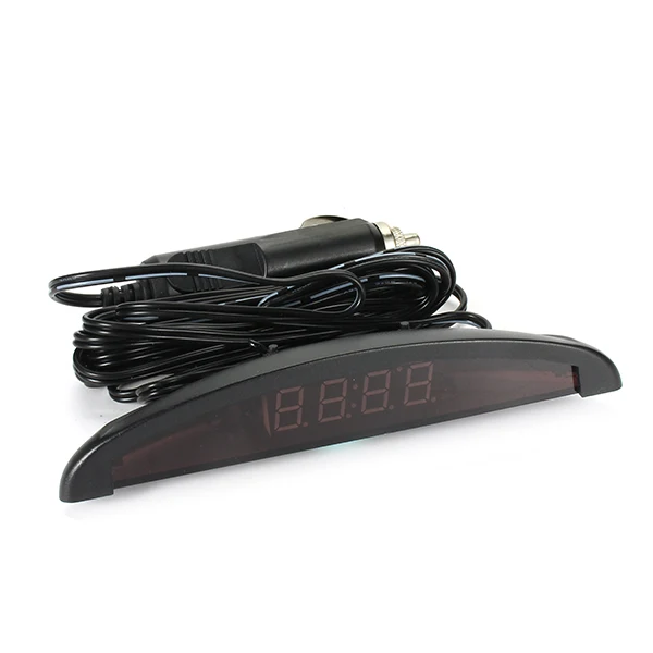 

3 in 1 Car Digital Auto Thermometer Voltmeter Clock Volt Temperature Monitor Outdoor Indoor Led
