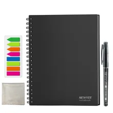 NEWYES A4 Smart Erasable Notebook Paper Reusable Wirebound Black Notebook App Connect Microwave Erase With pen for kids Students