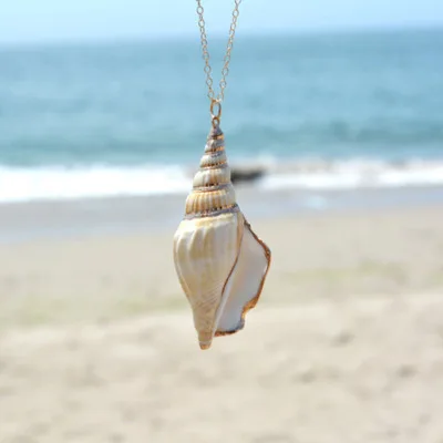 

Fashion Summer Style Natural Starfish Conch Sea shell Pendant Necklace Collier Femme Beach Jewelry For Women long necklace