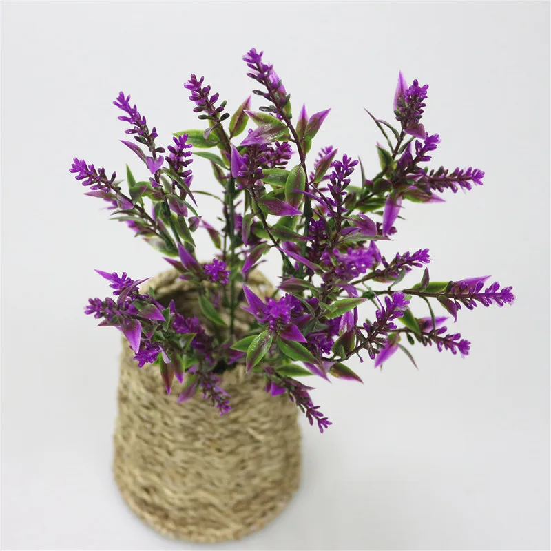 JAROWN Artificial Plants Fake Plastic Lavender 7 Branch Simulation Plastic Flower Bouquet For Wedding Home Party Decoration (13)