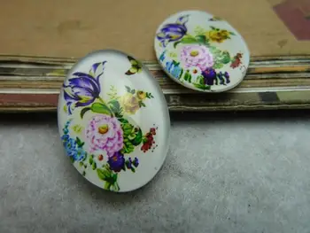 

6pcs 18x25mm Handmade Photo Glass Cabochons (Flower Butterfly) GA5-24