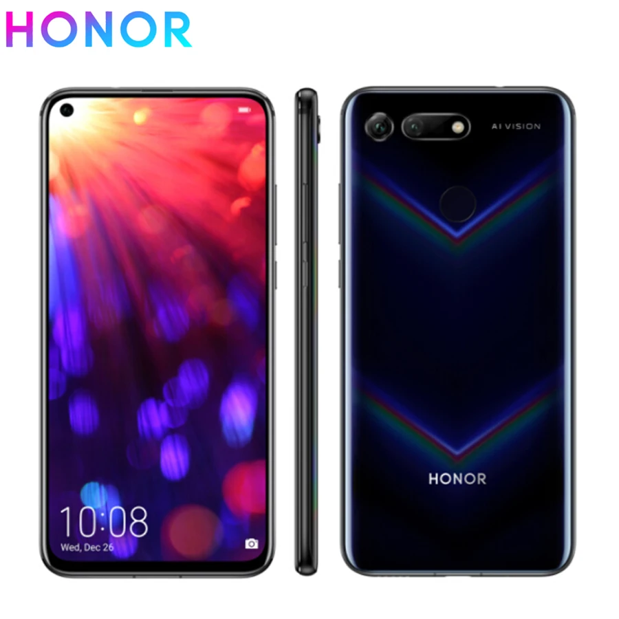 Новая глобальная версия honor V20 LTE мобильный телефон 8 ram 256GB rom 6," Kirin 980 OctaCore Andorid 9 Быстрая зарядка просмотр 20 NFC телефон