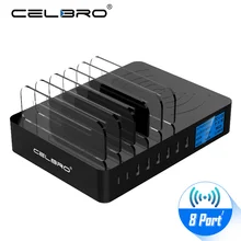 40 Вт несколько USB зарядное устройство концентратор 7,5 Вт Настольный Qi беспроводной зарядное устройство Универсальный многопортовый usb type C зарядное устройство для мобильного телефона с держателем