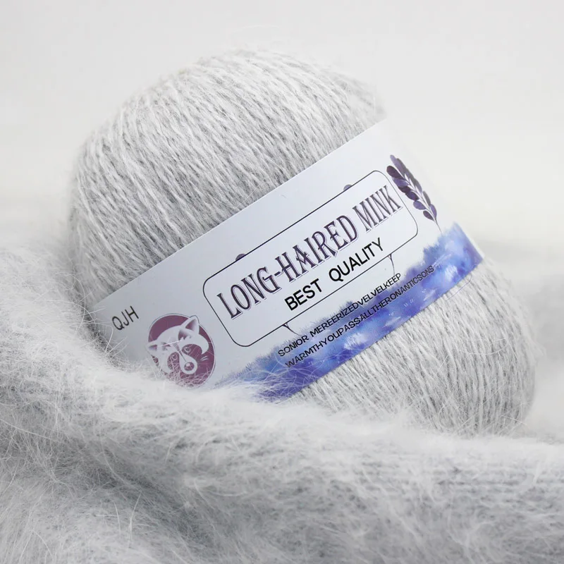 Drop Shipping Cashmere Long Plush Mink Yarn Wool Hand-Knitting Yarn for Weaving Sweater Hat Scarf Suitable Thread пряжа 50g 2