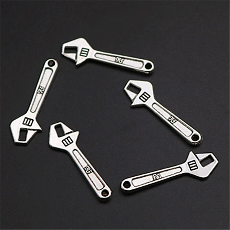 

WKOUD 8pcs Silver Color wrenches charm alloy pendants necklace bracelet DIY metal jewelry handmade A1176