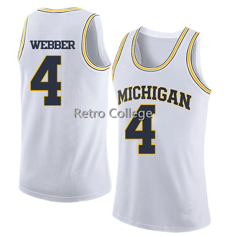 

4 Chris Webber Michigan State throwback basketball jersey Embroidery Stitched Customize any name and number