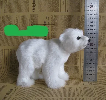 

simulation white polar bear 19x7x14cm model toy ,polyethylene resin handicraft, home decoration gift a2481