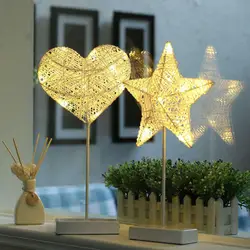 Горит Отдыха звезды любят стол из ротанга моделирование лампа Рождество творческие огни