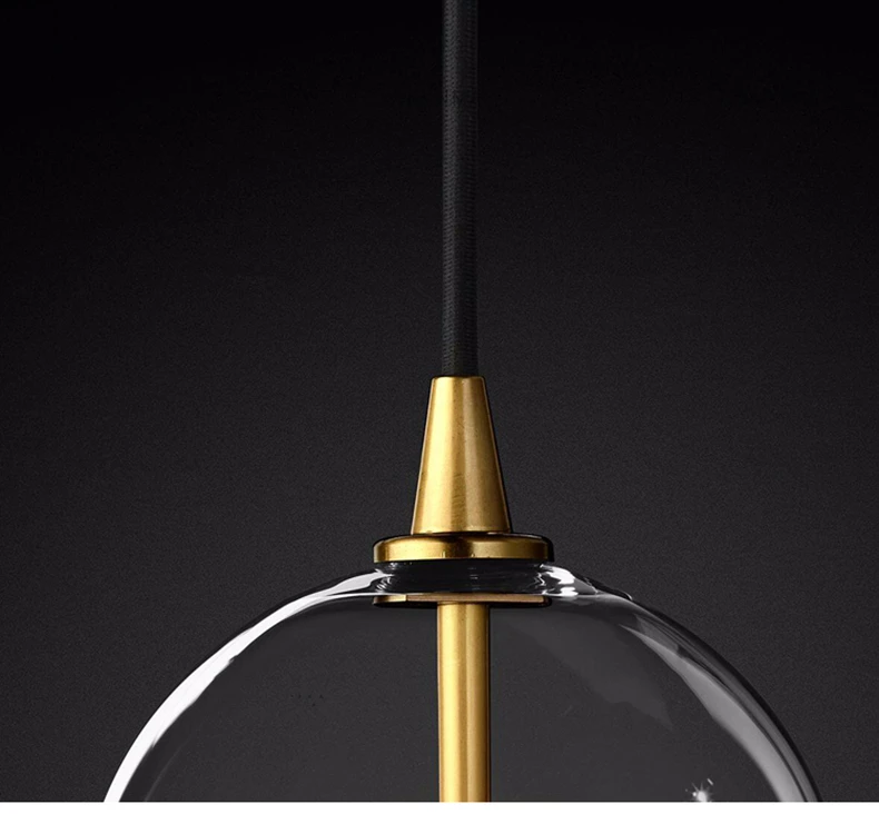 1 светильник, прозрачный стеклянный глобус, Led G4 Lustre Luminaires, подвесной светильник s, простой, скандинавский, золотой, металлический, подвесной светильник, для столовой, подвесной светильник