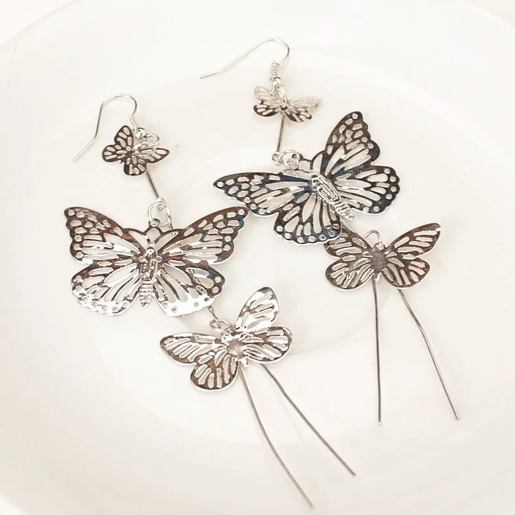 Dangle Earrings Drop Earrings Pendant Earrings Butterfly Earrings Long Earrings Crystal Tassel Earrings Fashion Punk Earrings Fashion Jewelry Hollow Butterfly Long Tassel Pendant Earrings Bridesmaids Young Girls