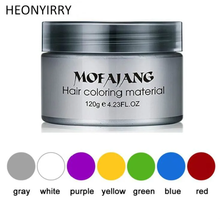 

Unisex Color Hair Wax Dye One-time Molding Paste Seven Colors Available BLUE Burgundy Grandma Gray Green Hair Dye Wax