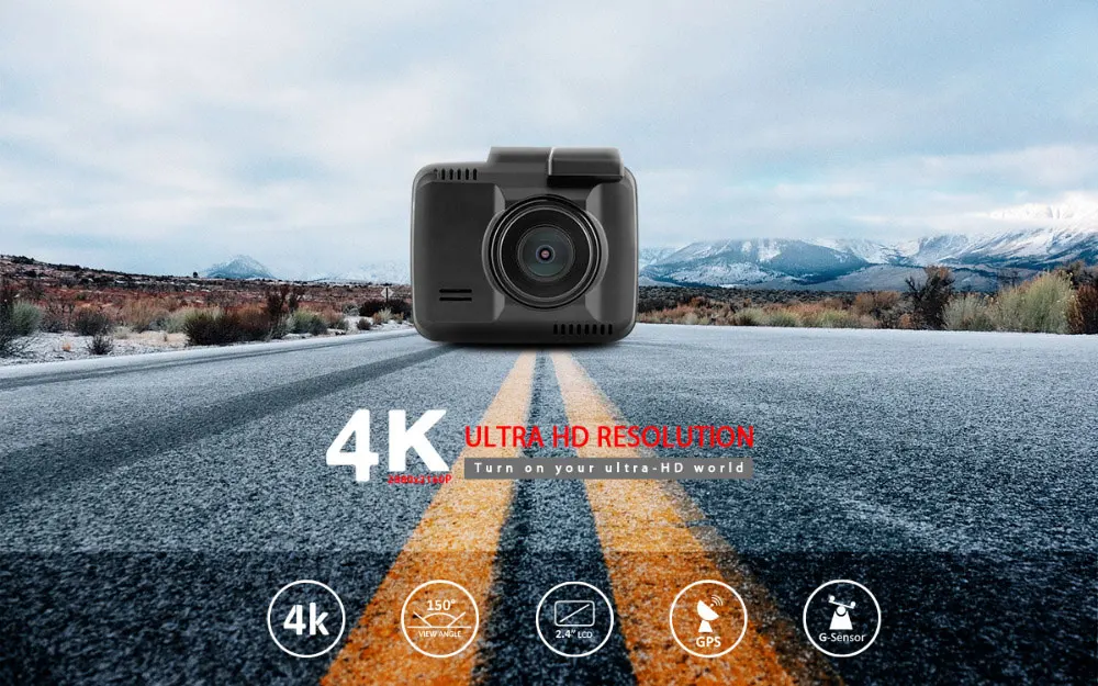 Conkim GS63D DVR 2 камеры s с gps Wifi APP Dash камера Ultra 4K Super HD Автомобильный видеорегистратор