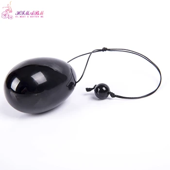 

HIMABM 1 pcs natural Obsidian jade egg for Kegel Exercise 30*20mm Pelvic Muscle Vaginal Tightening Ben Wa ball yoni egg