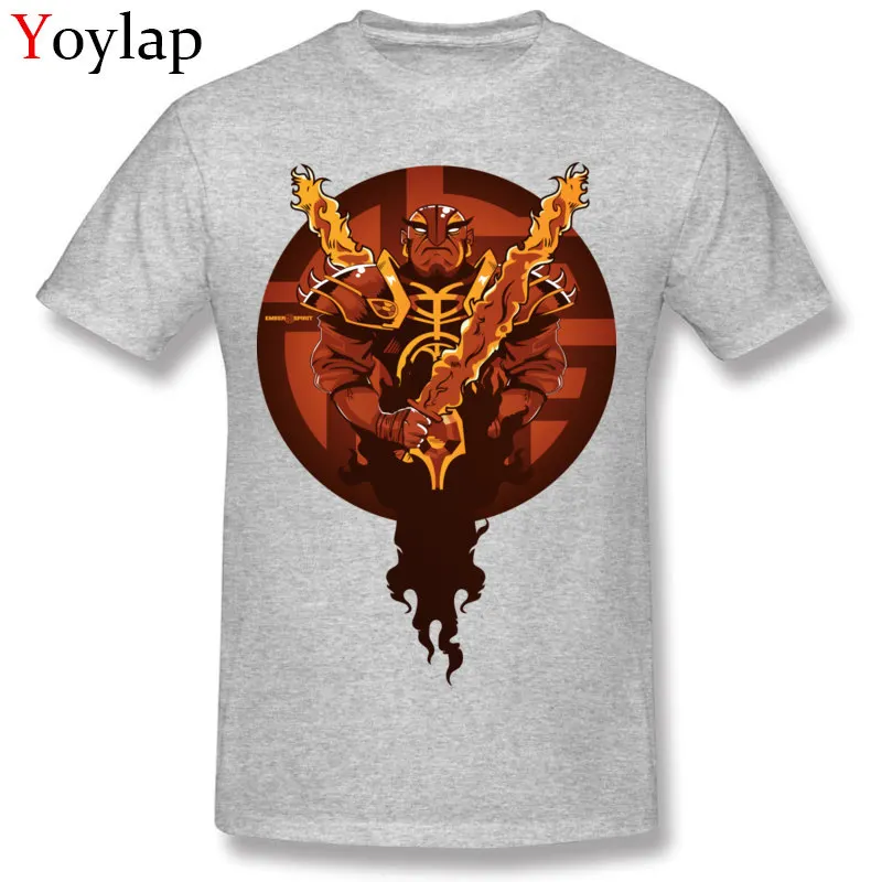 Crew Neck Pure Cotton Mens T Shirt Printed Short Sleeve Tops Shirts Special Geek Tee Shirts Xin The Ember Spirit Top Quality gray