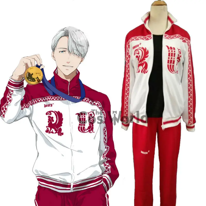 Victor Nikiforov Sportswear Jersey Outfits Anime Customize Cosplay Costumes